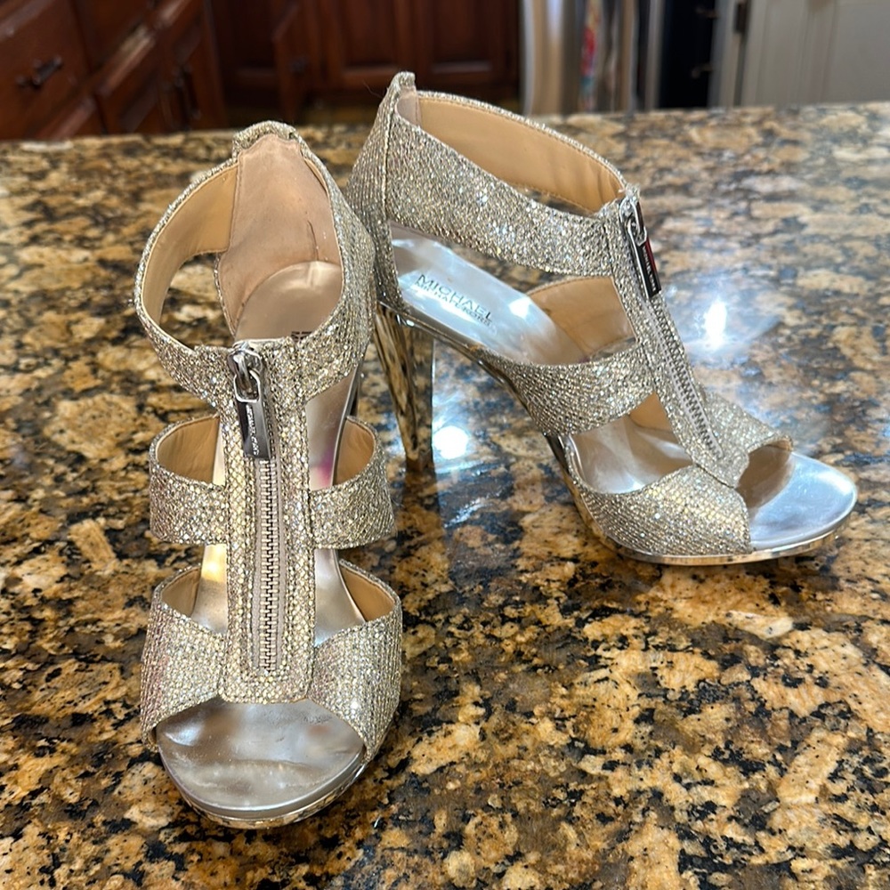 MICHAEL Michael Kors Silver High Heel Sandals